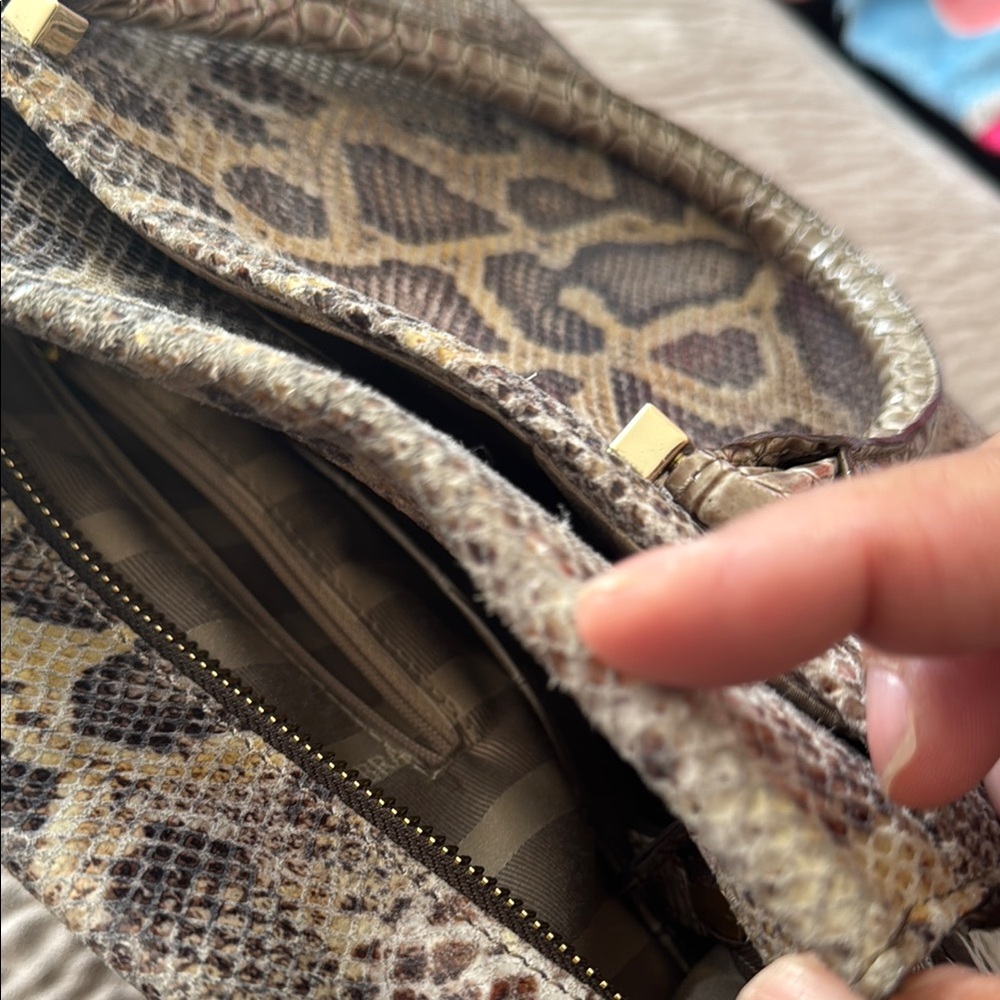 Brahmin Brown Satchel with Exotic Snake Print - Picture 17 of 17